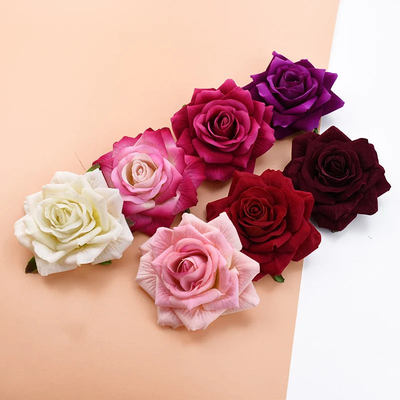 Velvet Artificial Rose Heads 5/50/100pcs – Wedding & Home Decor Artificial Flower Heads Babs