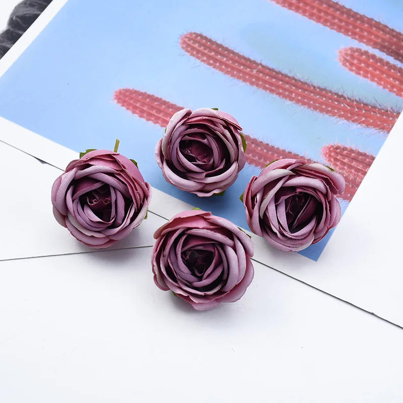 Silk Tea Rose Flower Heads 5/10 Pcs – Wedding & Home Décor Artificial Silk Flowers Babs 10 5 Pieces