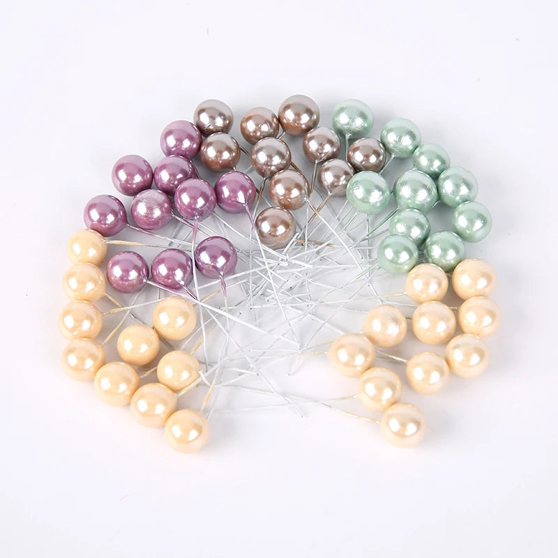 50/200Pcs Pearlescent Berry Stamens for Wedding & DIY Decor Artificial Flower Stamens Babs
