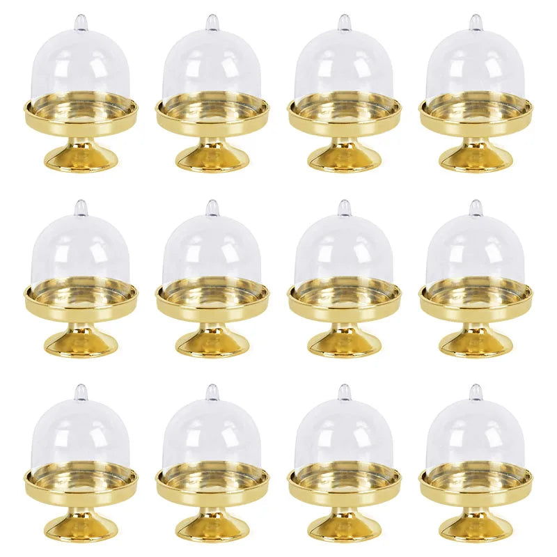 Clear Mini Cupcake Dessert Display Stand with Lid – 4/8pcs Cupcake Display Stand Babs