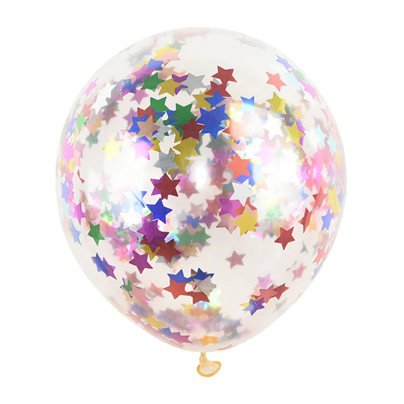 Gold Confetti Latex Balloons – Clear Glitter Party Decorations Party Balloons Babs mix star 20pcs