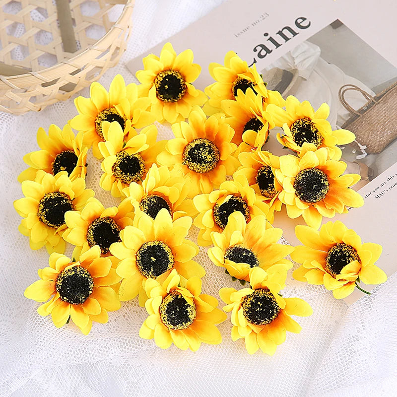 Silk Sunflower & Daisy Artificial Flowers 5/10 Pcs – Home Décor Artificial Silk Flowers Babs 6cm 5pcs