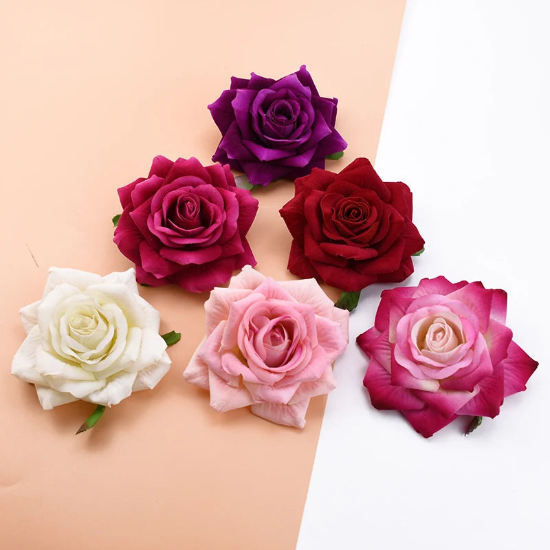 Velvet Artificial Rose Heads 5/50/100pcs – Wedding & Home Decor Artificial Flower Heads Babs