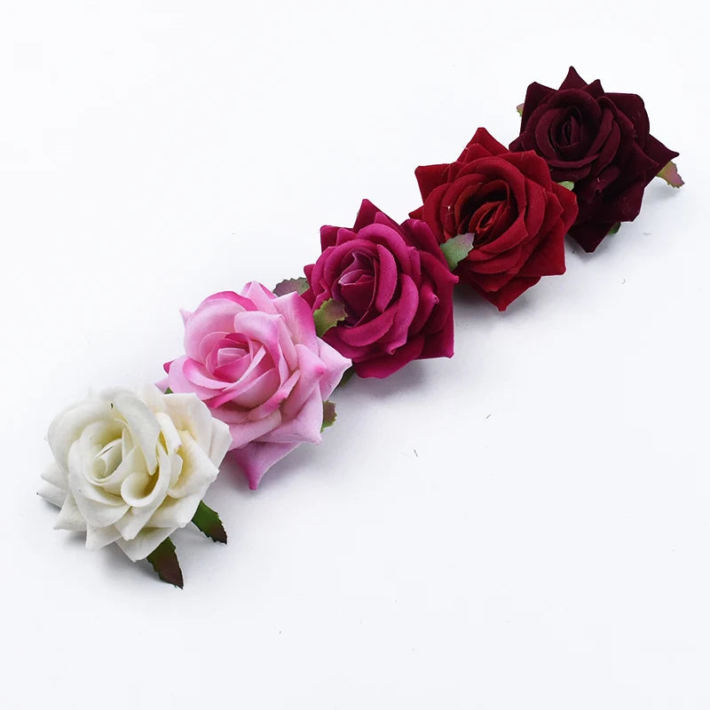 80Pcs Velvet Artificial Rose Flowers for Wedding & Home Décor Artificial Flower Heads Babs