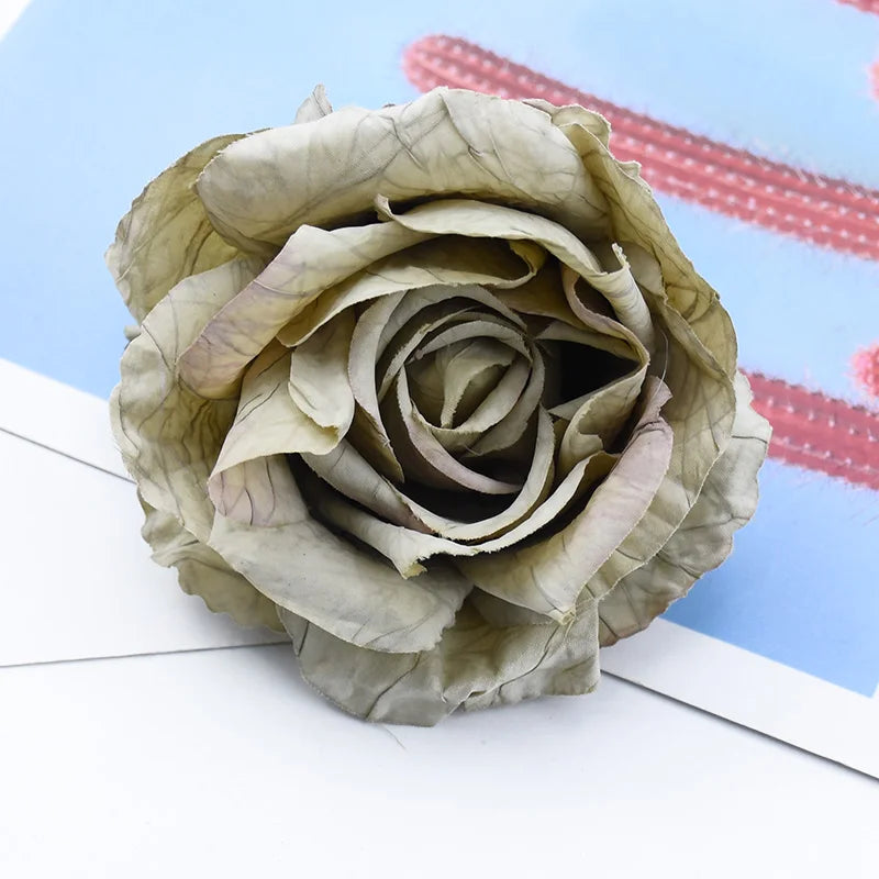 Silk Rose Heads 5/10pcs – Wedding & Home Décor Flowers Artificial Silk Flowers Babs color 7 5pieces
