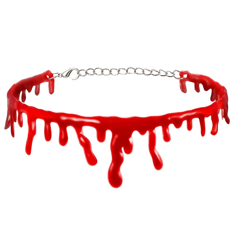 Halloween Blood Choker Necklace – Horror Prop & Party Accessory Halloween Costume Jewelry Babs A