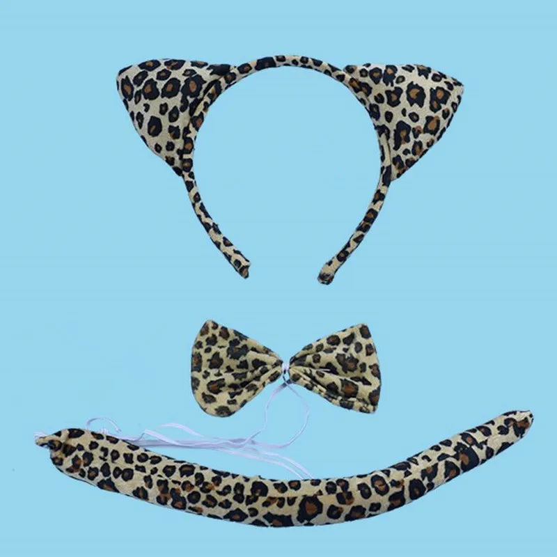Leopard Animal Ears Headband & Tail Costume Set – Cosplay Costume Accessory Set Babs 1