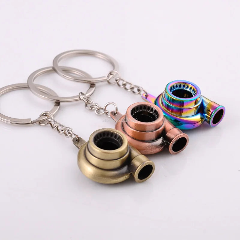 Mini Turbo Turbocharger Spinning Turbine Keychain | Car Keyring Turbo Keychain Babs