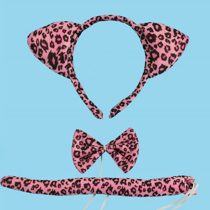 Leopard Animal Ears Headband & Tail Costume Set – Cosplay Costume Accessory Set Babs 2