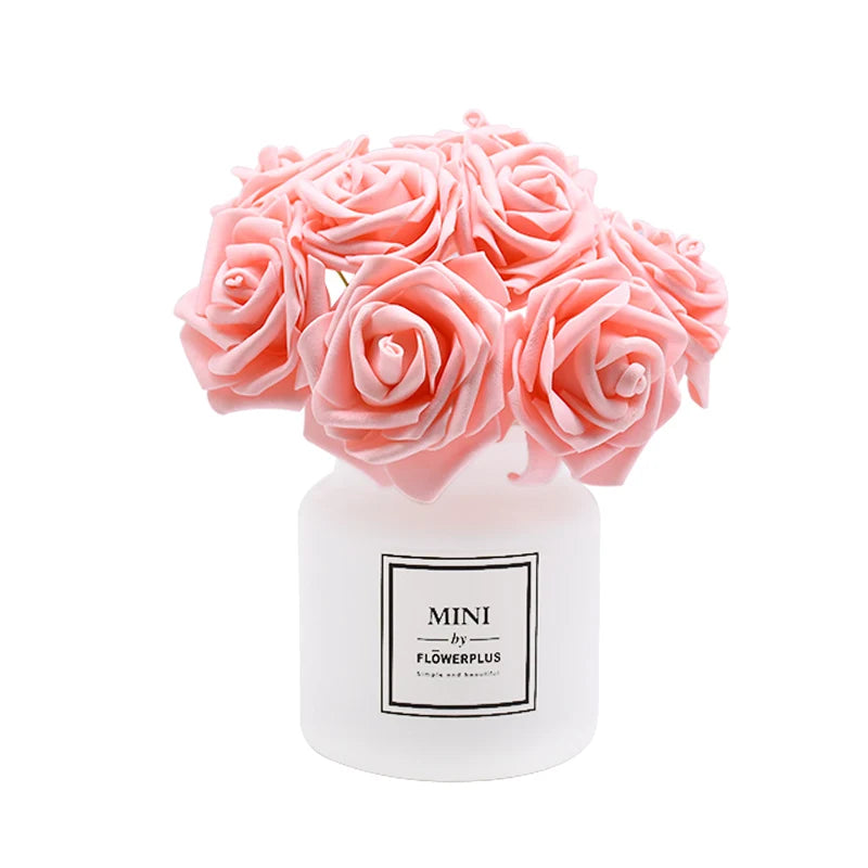 24 Artificial Foam Roses – Wedding & Party Flower Bouquet Artificial Flower Bouquet Babs