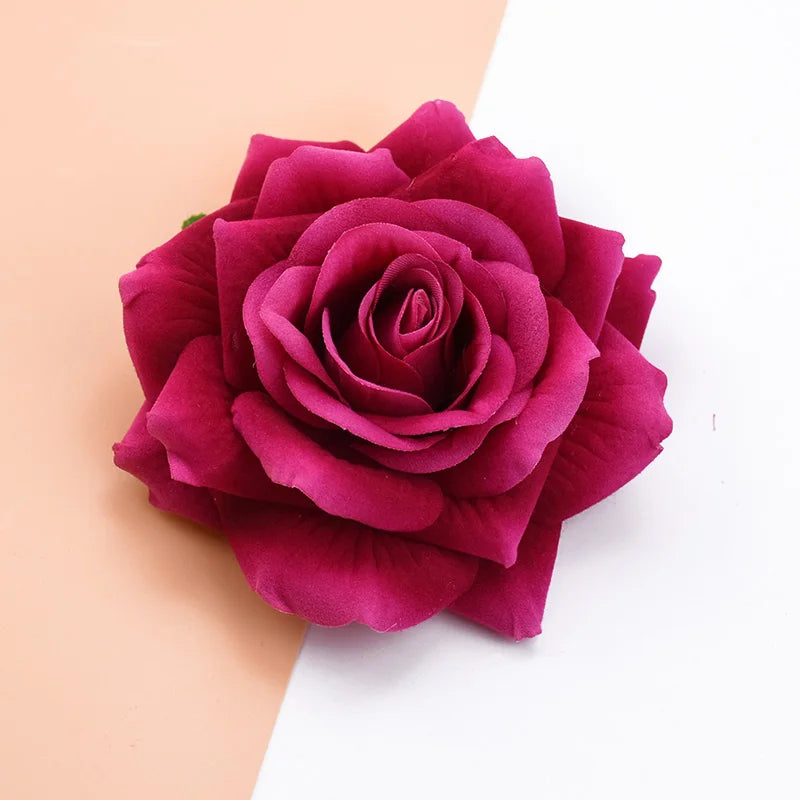 Velvet Artificial Rose Heads 5/50/100pcs – Wedding & Home Decor Artificial Flower Heads Babs 2 5 Pieces