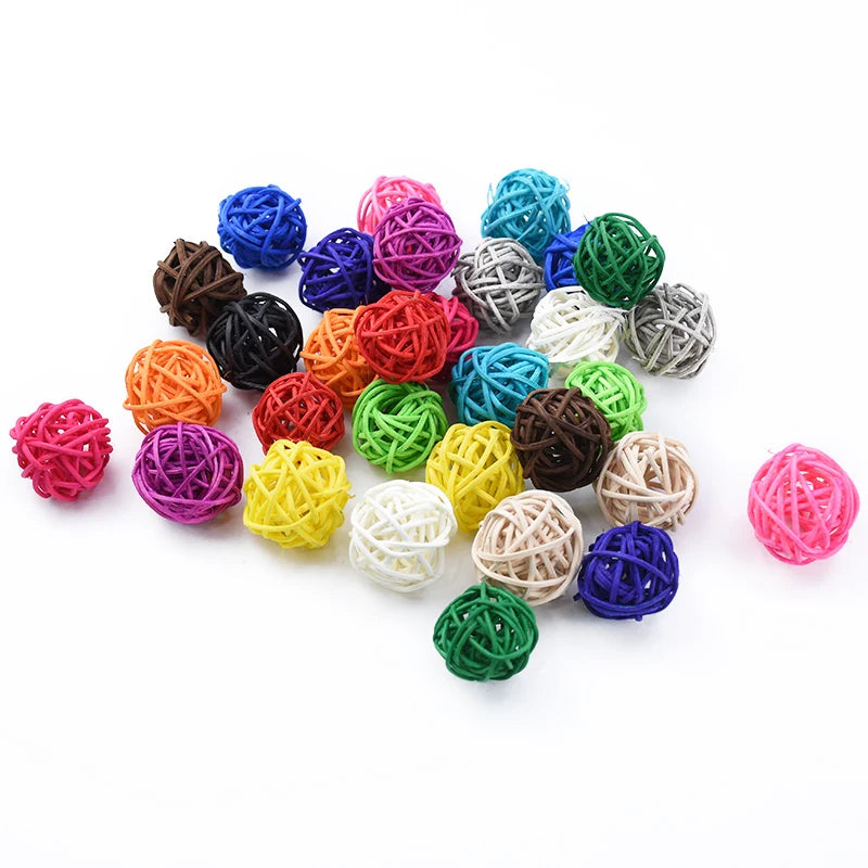Colorful Rattan Balls – DIY Wedding & Home Décor (15/30 Pcs) Decorative Rattan Balls Babs