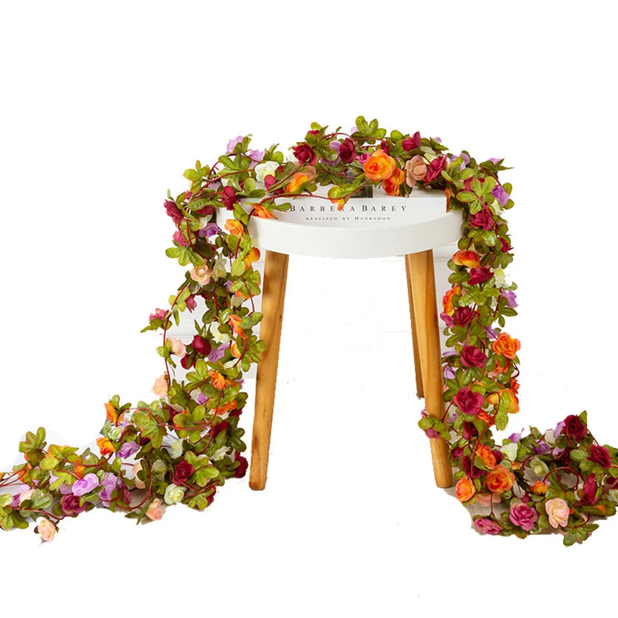 Silk Rose Artificial Flower Garland 2.2M – Wedding Home Decor Artificial Flower Garland Babs