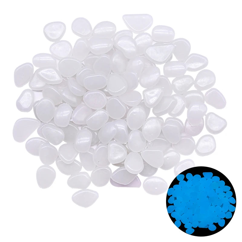 200Pcs Glow in the Dark Garden Pebbles – Lawn & Aquarium Rocks Luminous Garden Pebbles Babs