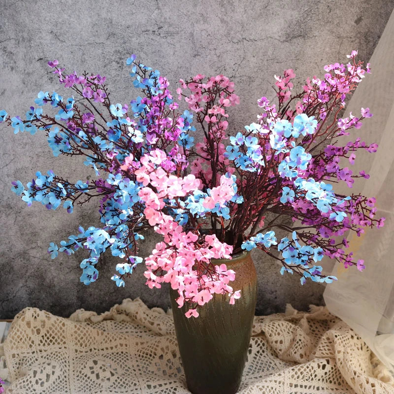 White Artificial Cherry Blossom & Gypsophila Silk Flowers Artificial Silk Flowers Babs