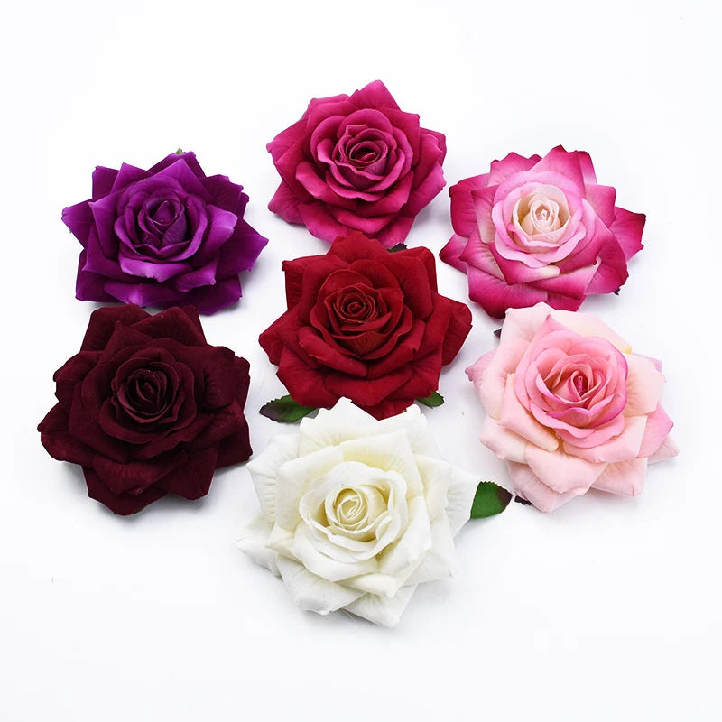 50Pcs 10CM Silk Artificial Rose Heads – Wedding & Home Décor Artificial Silk Flowers Babs