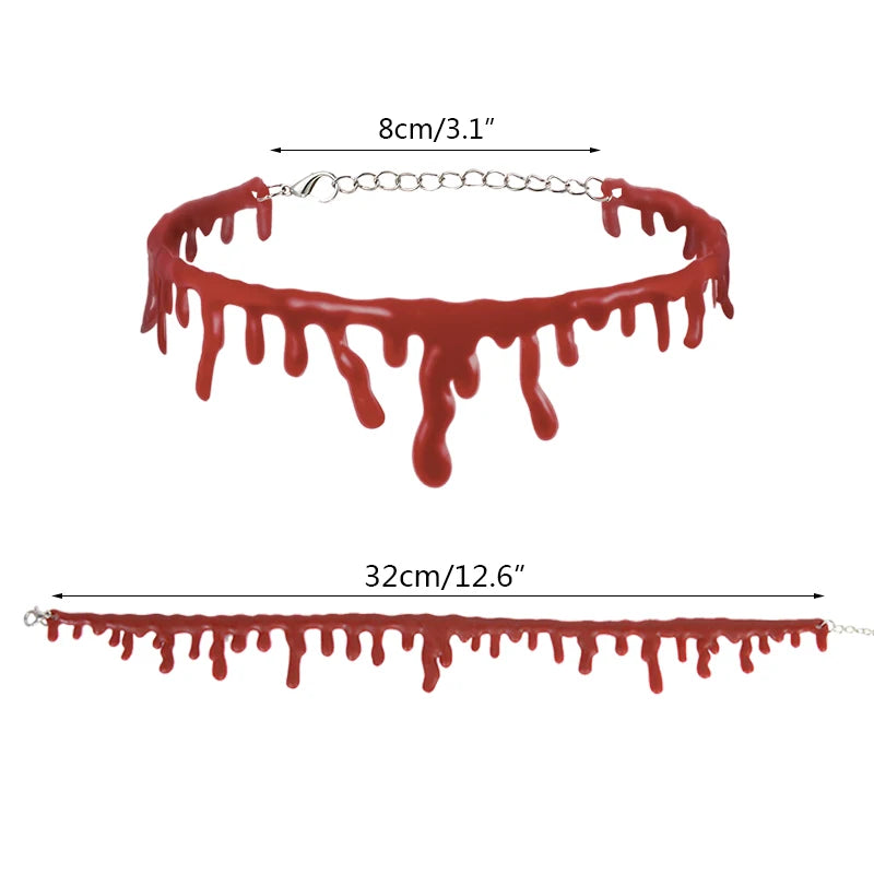 Halloween Blood Choker Necklace – Horror Prop & Party Accessory Halloween Costume Jewelry Babs
