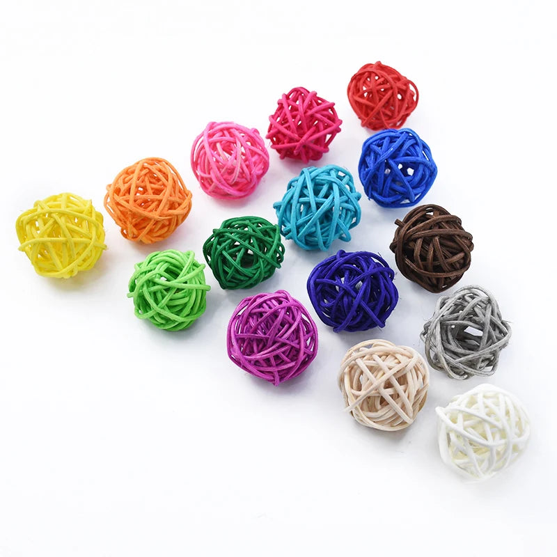 Colorful Rattan Balls – DIY Wedding & Home Décor (15/30 Pcs) Decorative Rattan Balls Babs