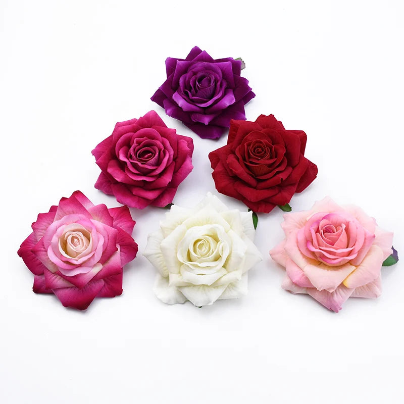 50Pcs 10CM Silk Artificial Rose Heads – Wedding & Home Décor Artificial Silk Flowers Babs