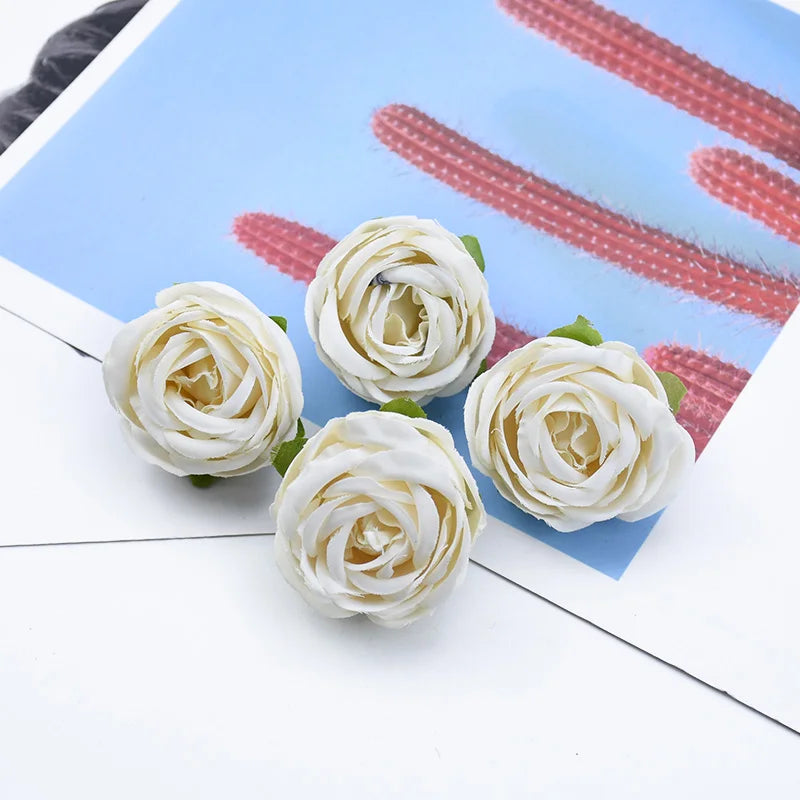 Silk Tea Rose Flower Heads 5/10 Pcs – Wedding & Home Décor Artificial Silk Flowers Babs 14 5 Pieces
