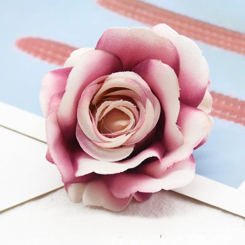 Silk Artificial Rose Flower Heads 5/10 Pcs – Wedding & Home Decor Artificial Silk Flowers Babs color 1 5 pcs