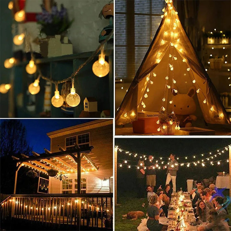 LED Fairy Bubble Ball String Lights – Battery Powered Garland LED String Lights Babs