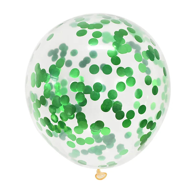 Gold Confetti Latex Balloons – Clear Glitter Party Decorations Party Balloons Babs green 5pcs