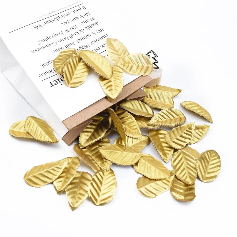 Silk Rose Gold Artificial Leaves 200/500 Pcs – Wedding Décor Artificial Silk Leaves Babs