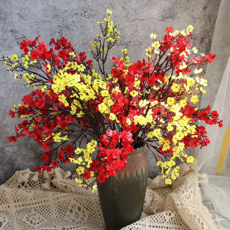 White Artificial Cherry Blossom & Gypsophila Silk Flowers Artificial Silk Flowers Babs