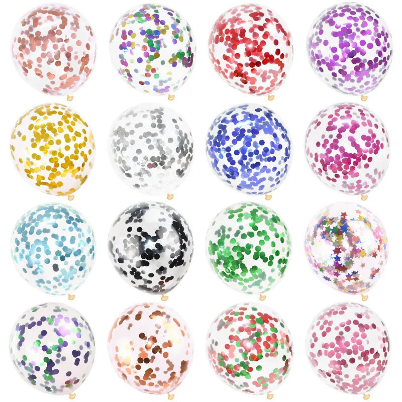 Gold Confetti Latex Balloons – Clear Glitter Party Decorations Party Balloons Babs