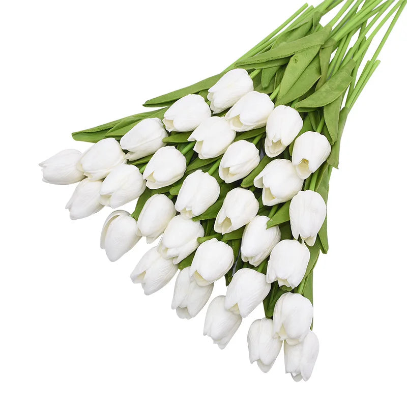 31Pcs Real-Touch PU Tulip Artificial Flowers – Wedding & Home Decor Artificial Flowers Babs