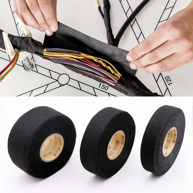Black Wiring Harness Cloth Tape – Flame Retardant 9/19/25mm Wiring Harness Tape Babs