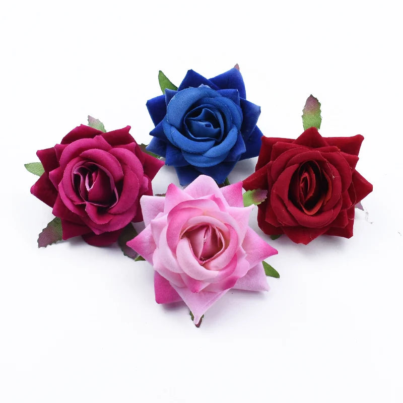 80Pcs Velvet Artificial Rose Flowers for Wedding & Home Décor Artificial Flower Heads Babs