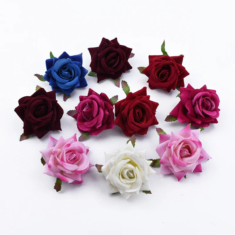 80Pcs Velvet Artificial Rose Flowers for Wedding & Home Décor Artificial Flower Heads Babs