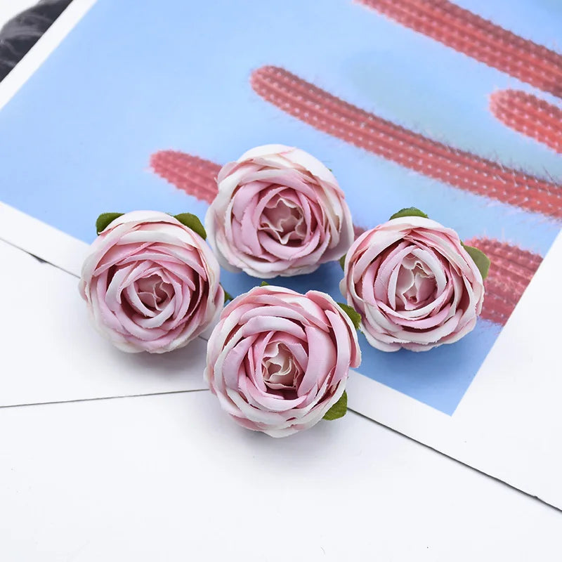Silk Tea Rose Flower Heads 5/10 Pcs – Wedding & Home Décor Artificial Silk Flowers Babs 12 5 Pieces