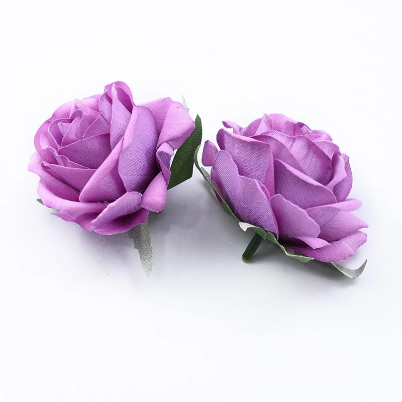 Silk Rose Heads Artificial Flowers – Wedding & Home Décor Artificial Silk Flowers Babs PURPLE 10 PCS