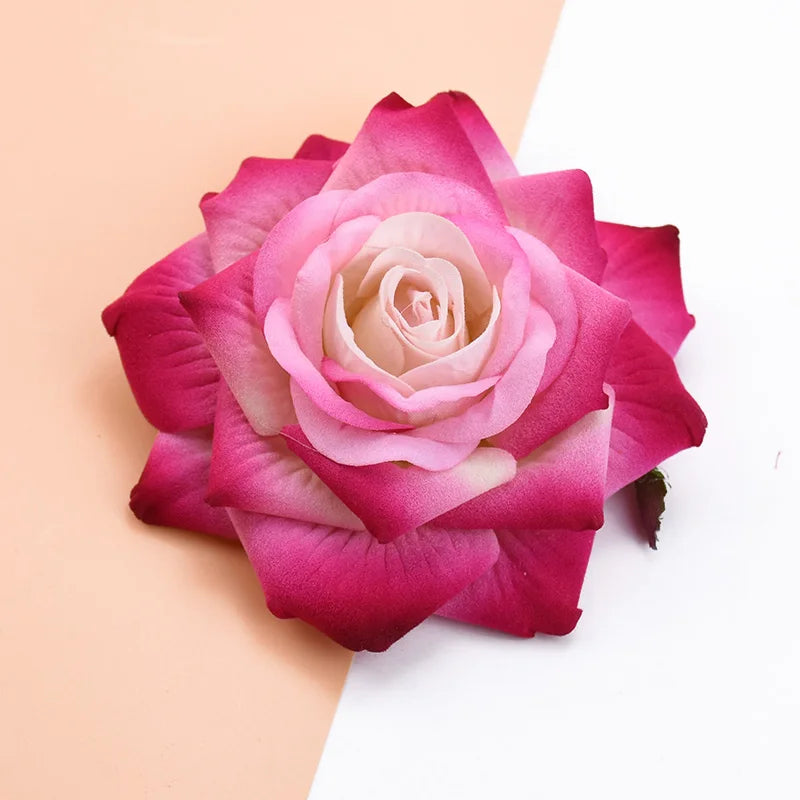 10 Pcs Velvet Artificial Rose Heads for Wedding & Home Decor Artificial Flower Heads Babs rose white