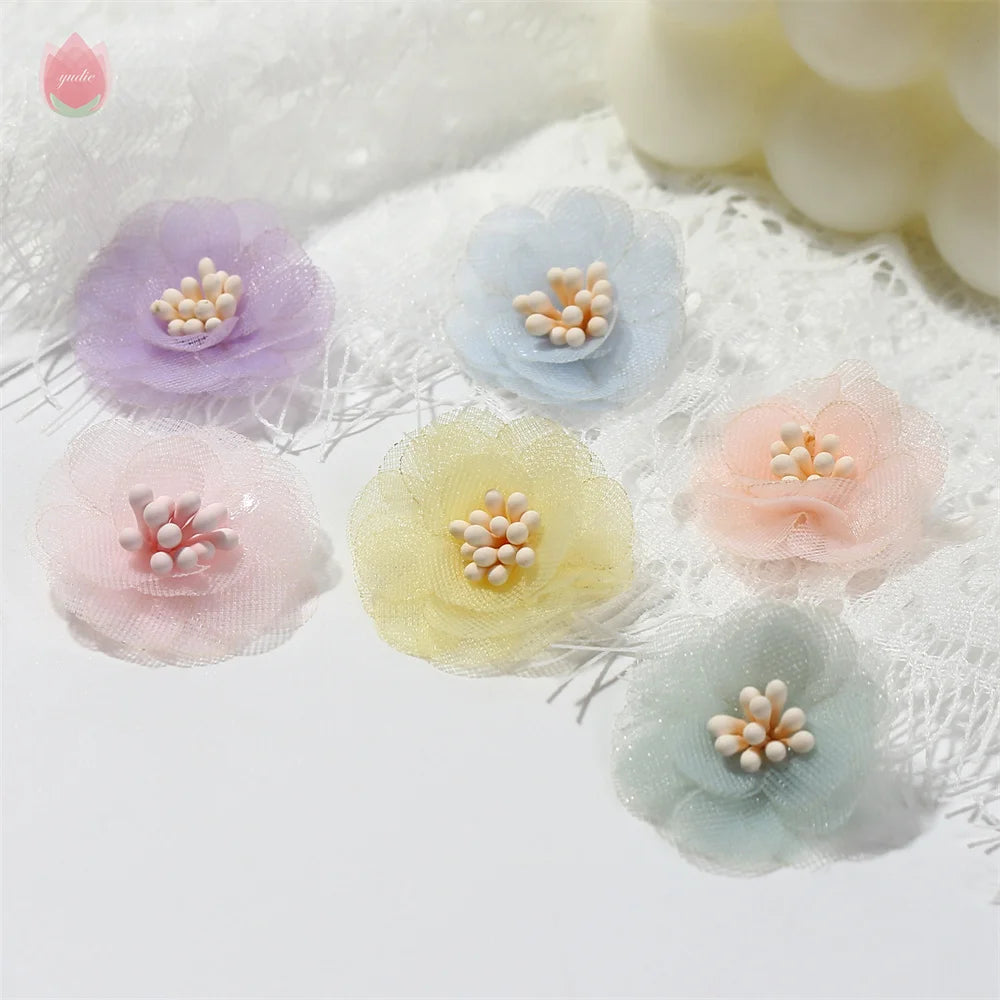 2.5cm Chiffon Artificial Rose Heads – Wedding & Home Decor, 10pcs Artificial Flowers Babs