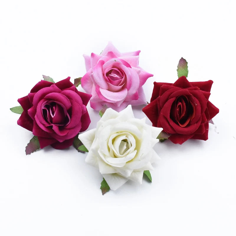 80Pcs Velvet Artificial Rose Flowers for Wedding & Home Décor Artificial Flower Heads Babs