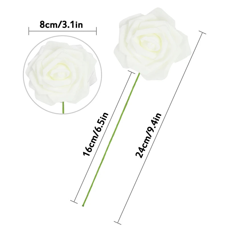 25 Artificial PE Foam Roses Bouquet – Wedding & Home Décor Artificial Flower Bouquet Babs