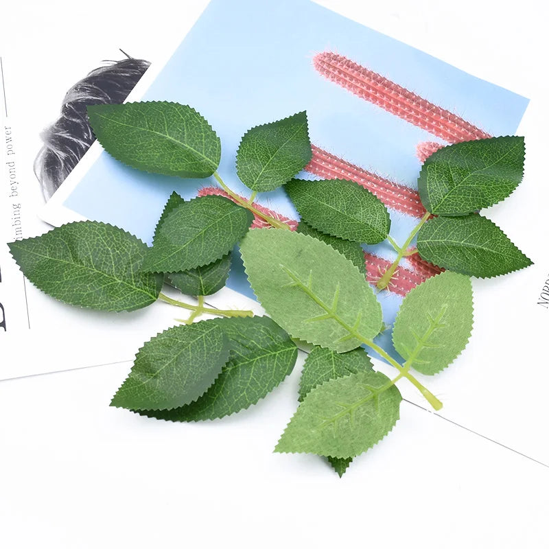 Silk Rose Leaves Artificial Plants 20/50 Pcs – Wedding & Home Decor Artificial Silk Leaves Babs