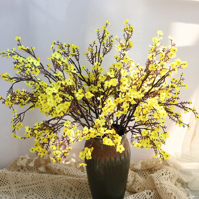 White Artificial Cherry Blossom & Gypsophila Silk Flowers Artificial Silk Flowers Babs YELLOW
