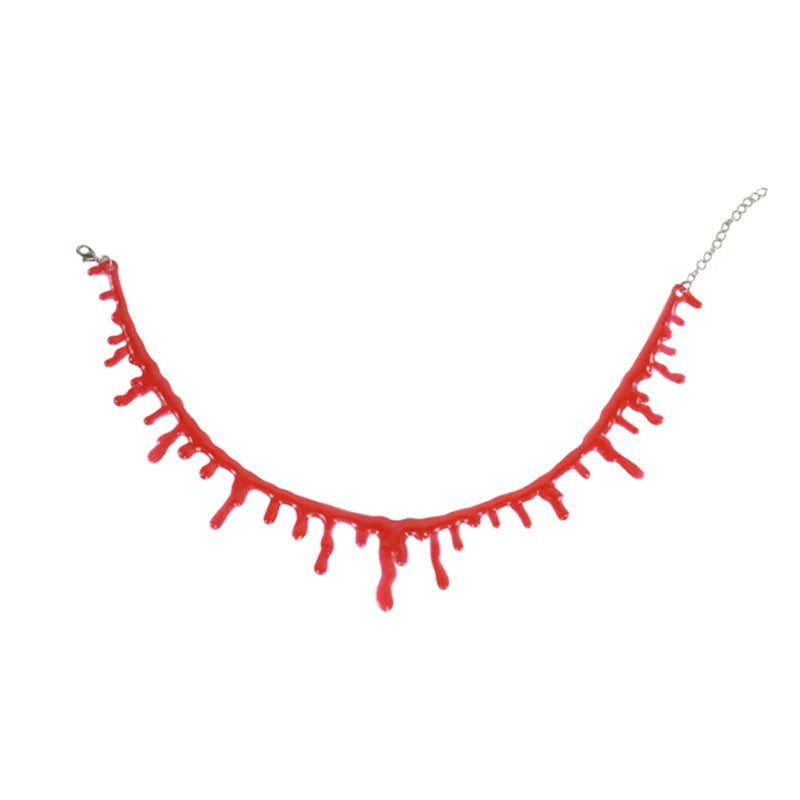 Halloween Blood Choker Necklace – Horror Prop & Party Accessory Halloween Costume Jewelry Babs