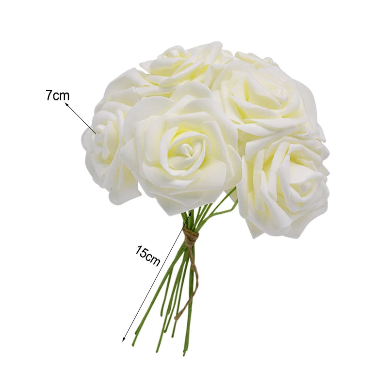 24 Artificial Foam Roses – Wedding & Party Flower Bouquet Artificial Flower Bouquet Babs