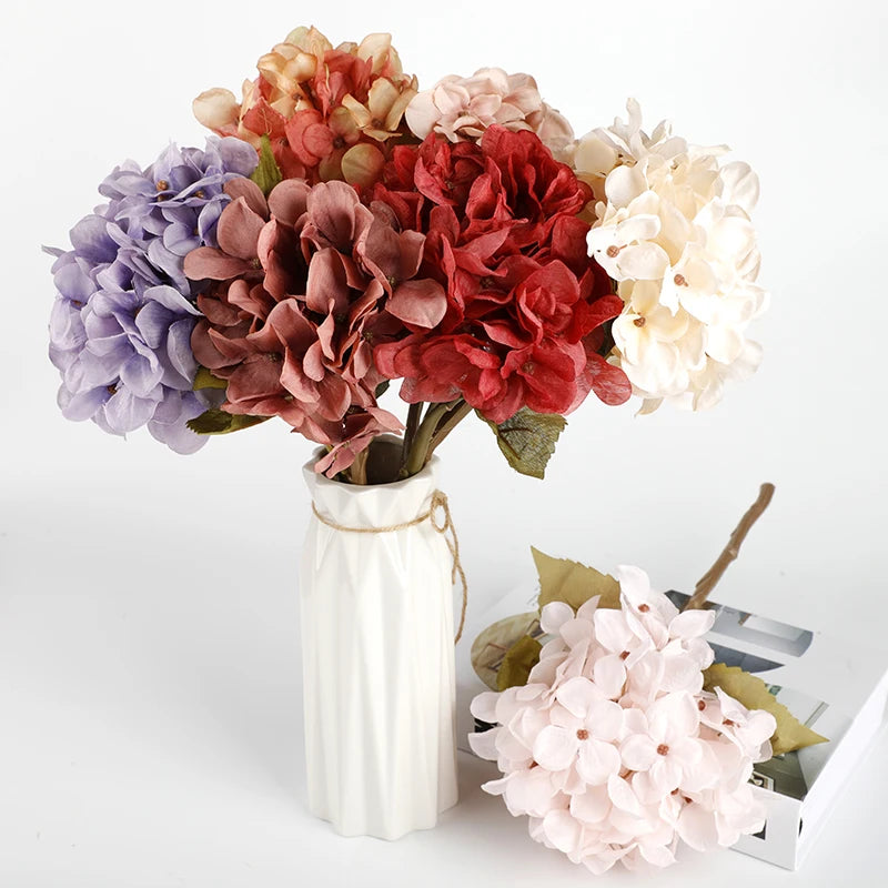 Vintage Silk Hydrangea Artificial Flowers for Home & Wedding Decor Artificial Silk Flowers Babs