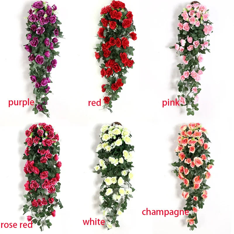 Artificial Silk Rose Wreath – Wall Hanging Floral Home Decor Decorative Floral Wreath Babs