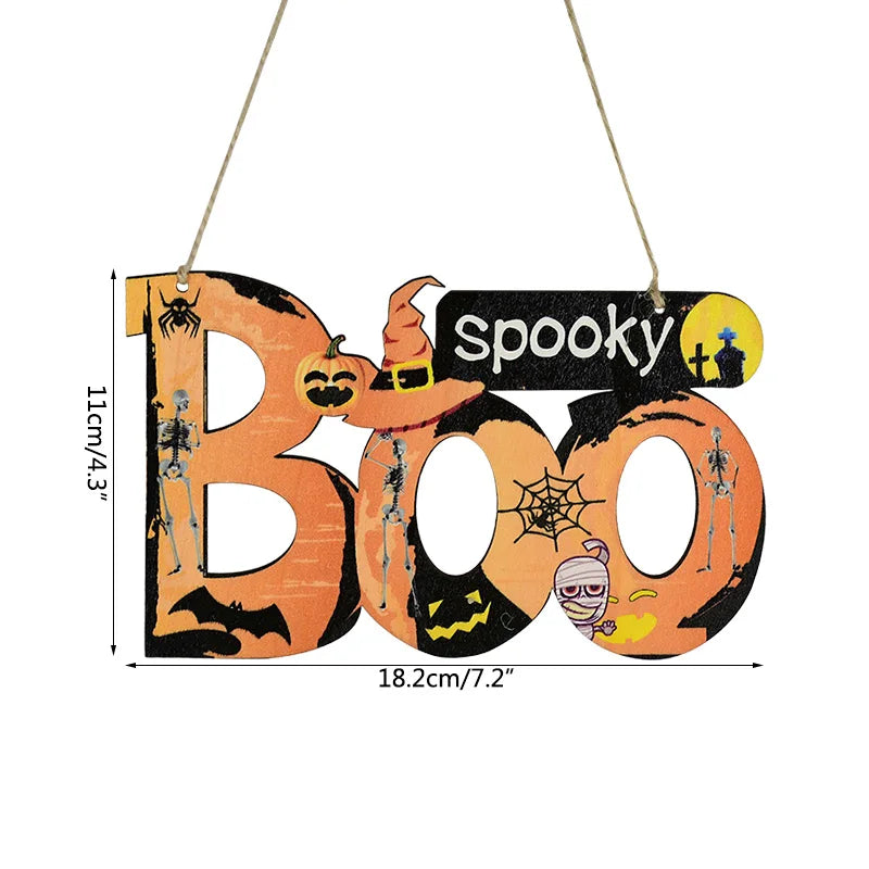 Halloween Wooden Ornaments Pumpkin Ghost Hanging Pendants Halloween Hanging Ornaments Babs H