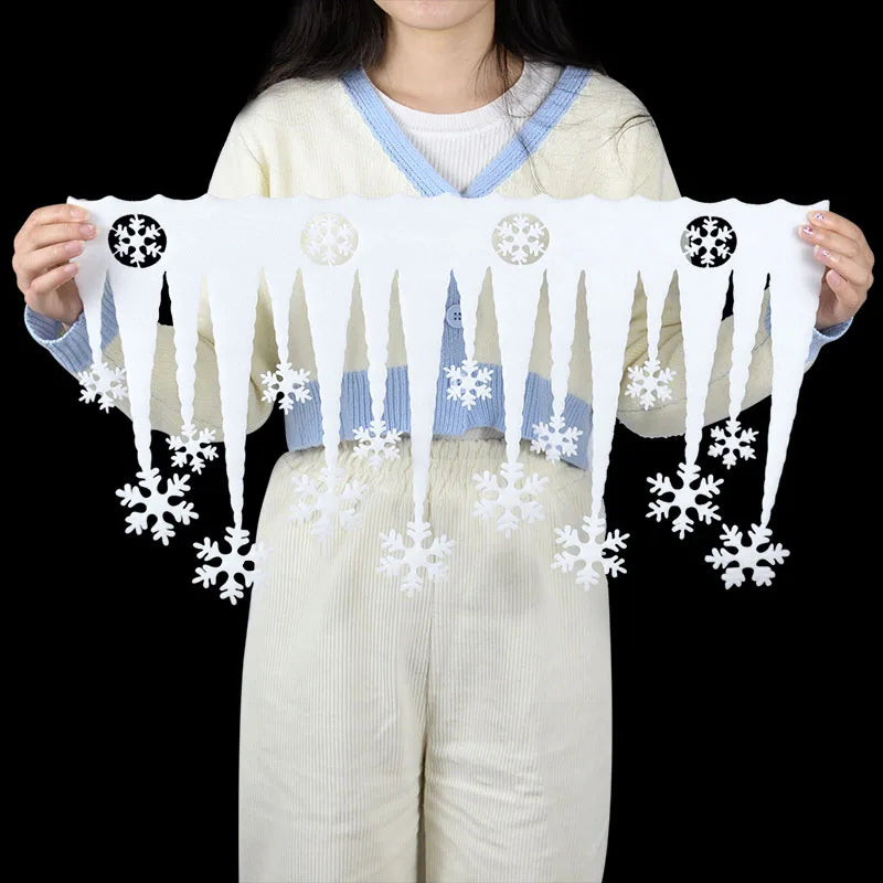 2pcs Christmas Snowflake Artificial Snow Ornament Pendants Christmas Ornaments Babs