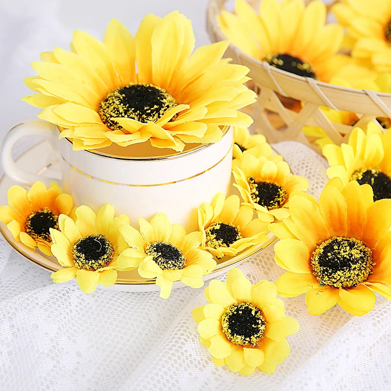 Silk Sunflower & Daisy Artificial Flowers 5/10 Pcs – Home Décor Artificial Silk Flowers Babs