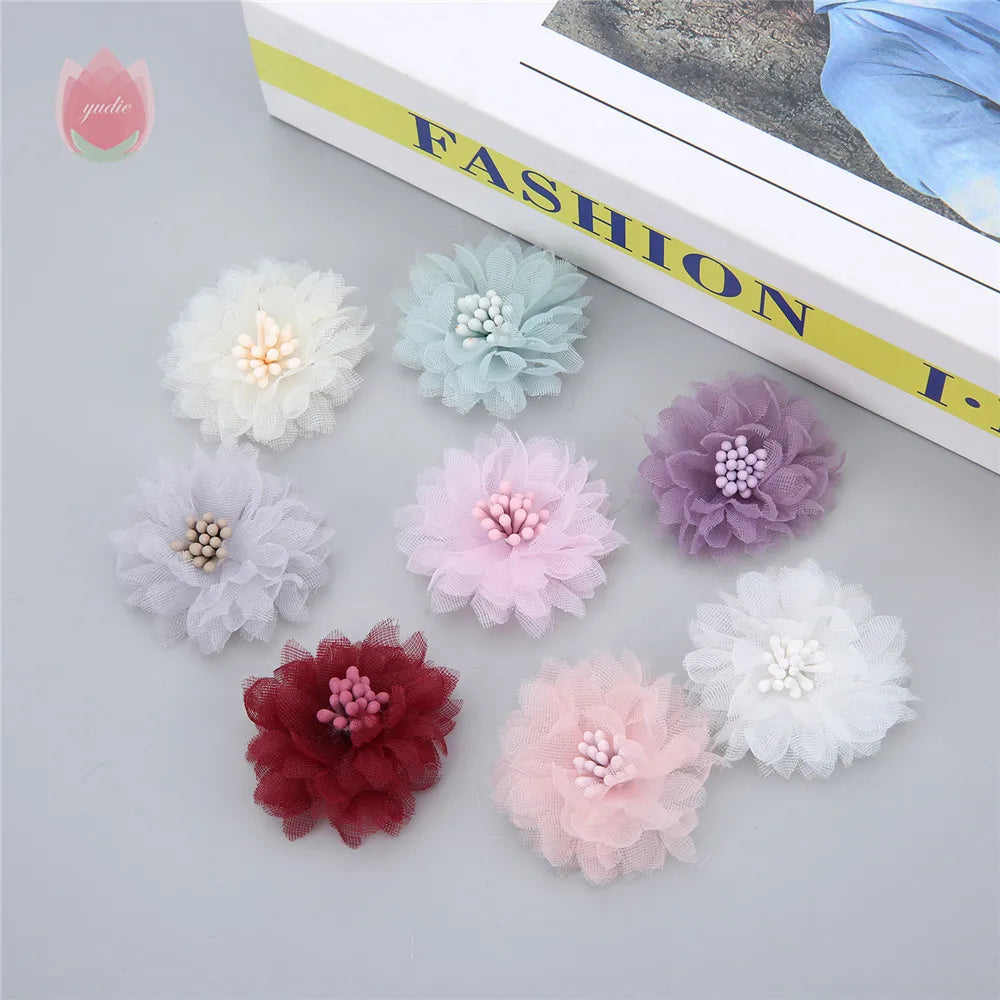 10Pcs 4cm Chiffon Artificial Rose Heads – Wedding & Home Decor Artificial Flower Heads Babs